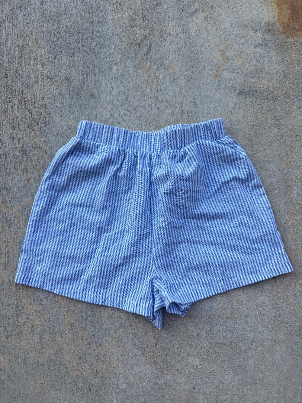 Blue and White Striped Casual Boxer Shorts